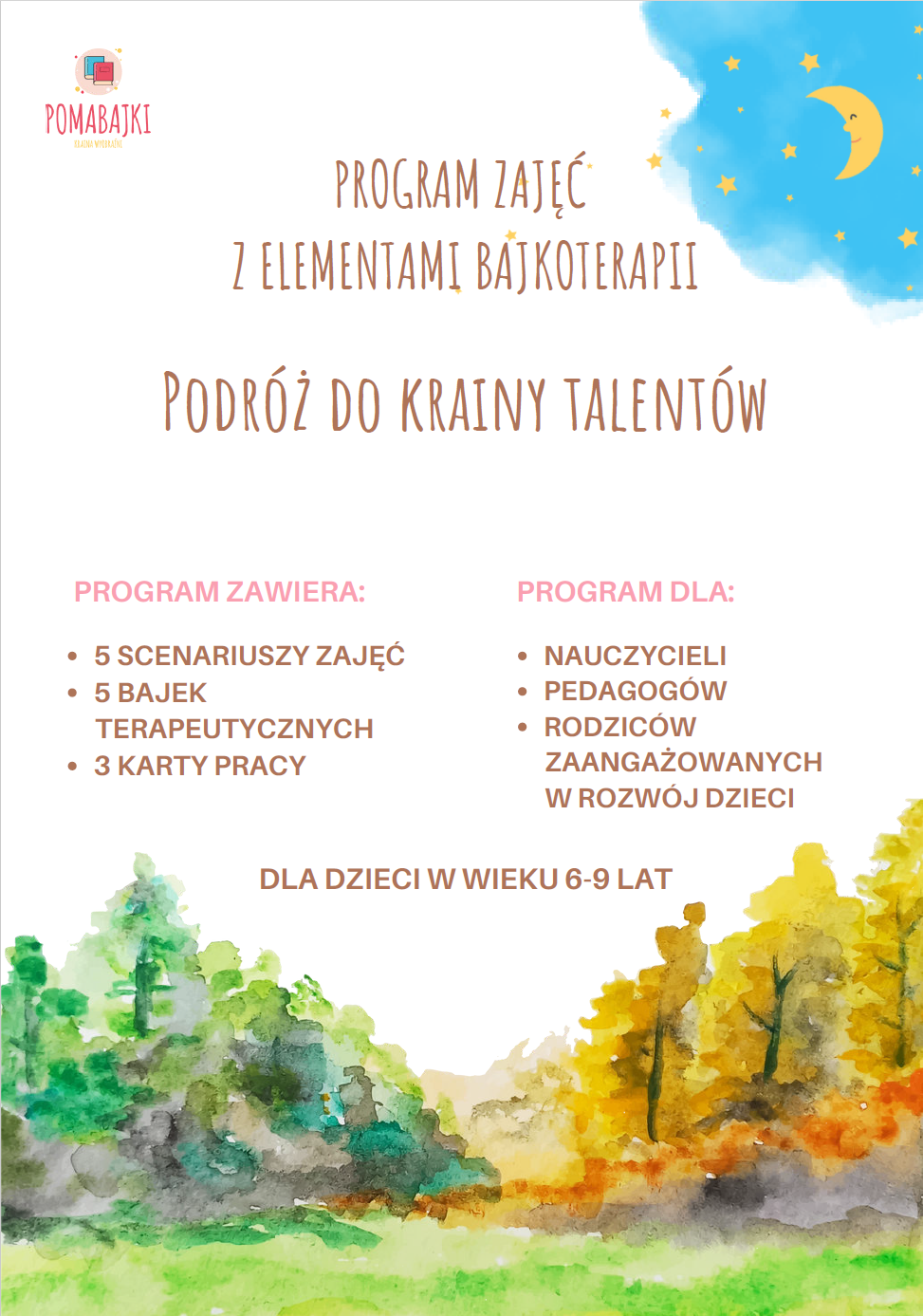 Scenariusze do zajęć bajkoterapia talenty Pomabajki